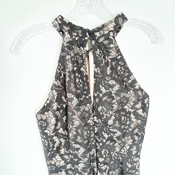 Julia Jordan Black Lace Halter Neck Wide Leg Jumpsuit - Picture 6 of 8